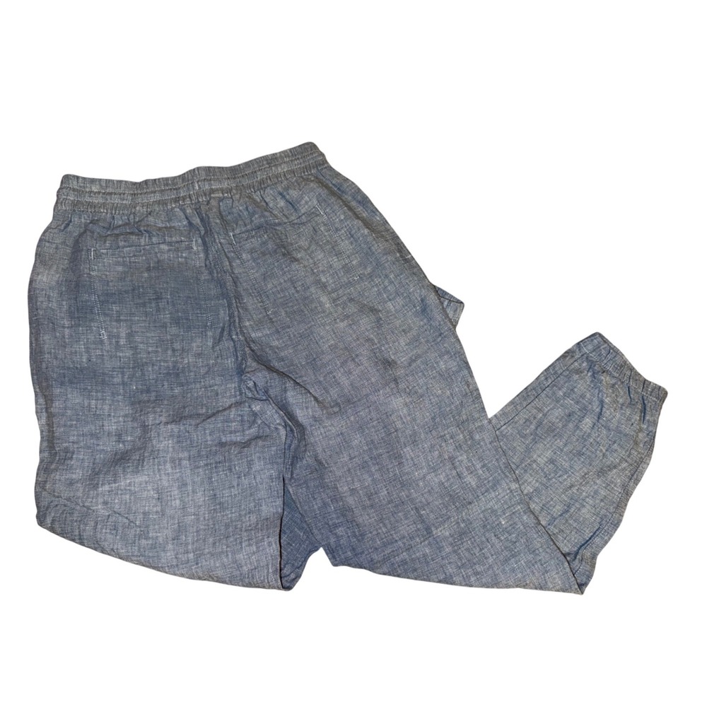 Athleta Linen Blend Jogger Pants Womens Size 2 Blue Drawstring Casual - Picture 3 of 4